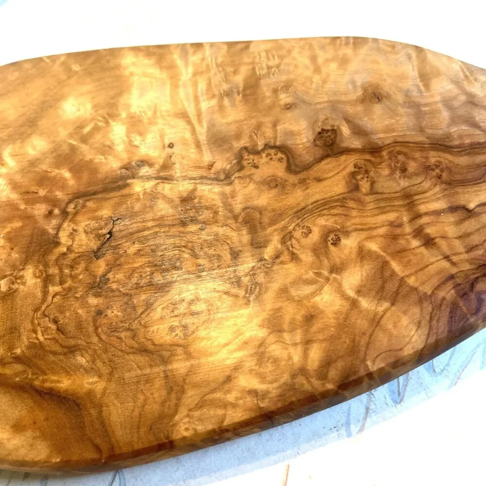 Burl Wood Cutting Board With Handle 10.5” Earthy Boho Cottage Kitchen